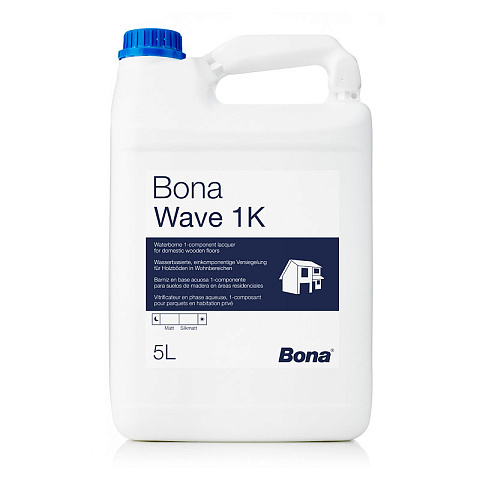 Лак Bona Wave 1K silkmatt/полумат 5л (фото 1)