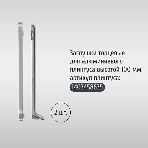 Торцевой левый Алюминий, 60мм/ Серебро (фото 2)